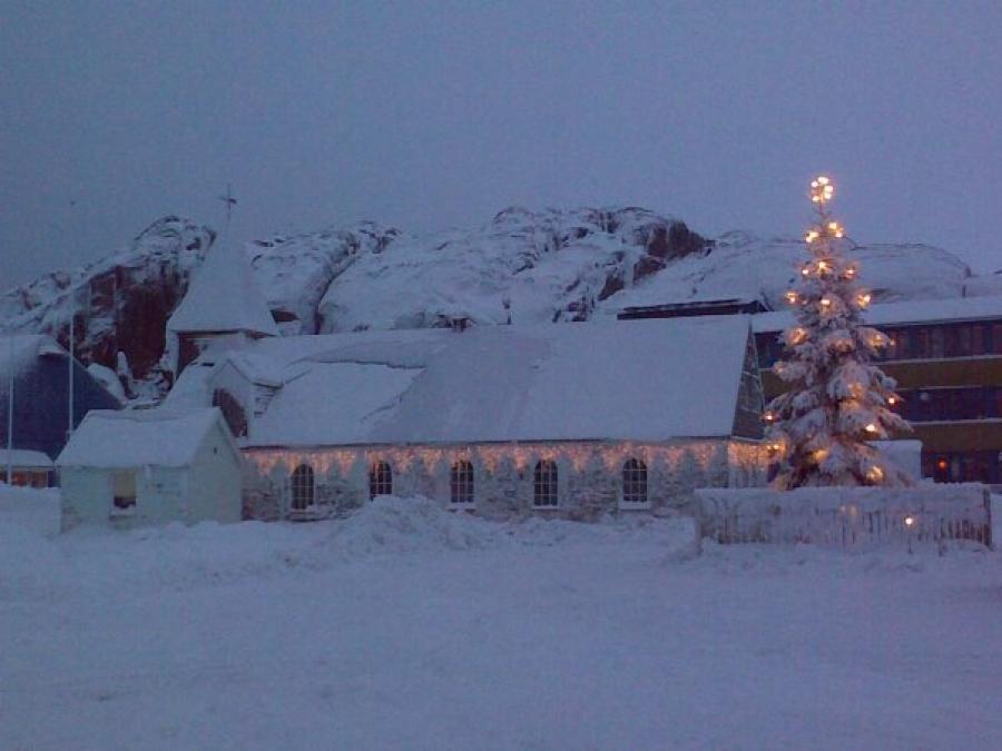 Byens juletræ i Maniitsoq. Året ukendt.