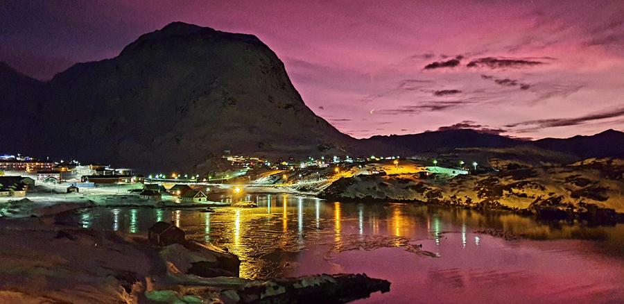 Smukke Narsaq. Billedet er taget om morgenen. Narsaq, 27. december 2020