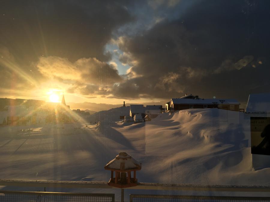 Nyfalden sne i Nuutoqaq. Nuuk, 4. december 2019 kl. 13:17