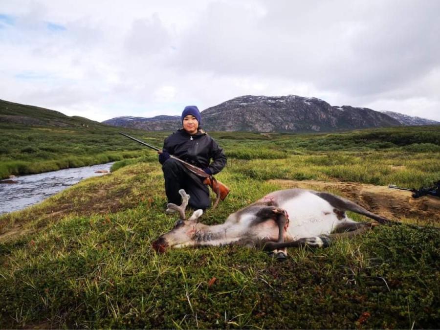 Kiiu fik sit første dyr i Nassuttooq. August 2020