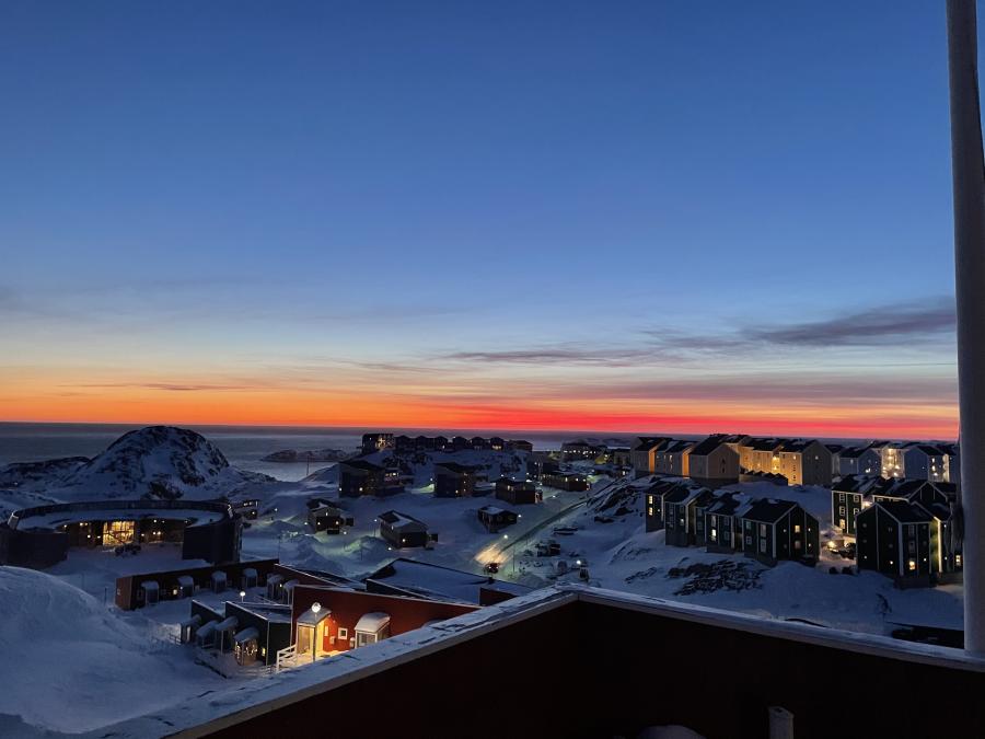 Efter solnedgang. Sisimiut, 6. februar 2021