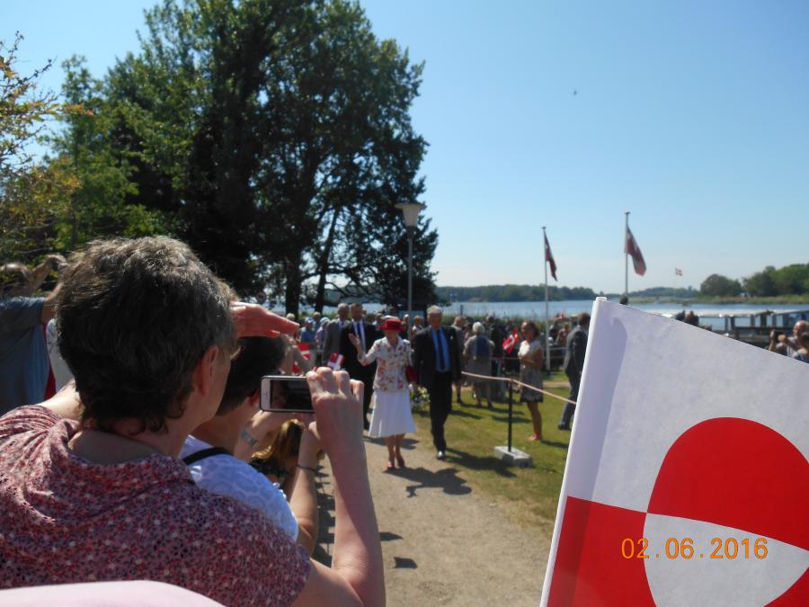 Dronningebesøg 2.6.2016 .... Grønlands Flag var med i Maribo