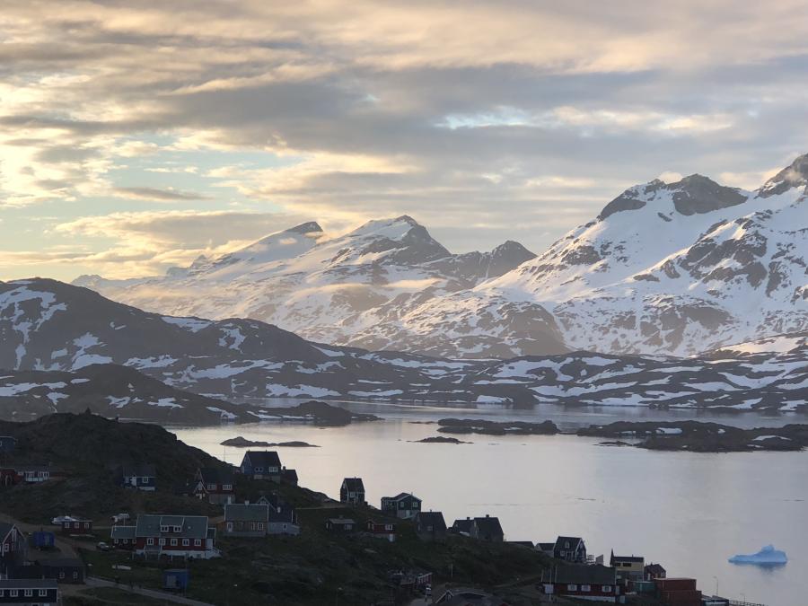 Solopgang midt om natten, Tasiilaq 29. juni 2018