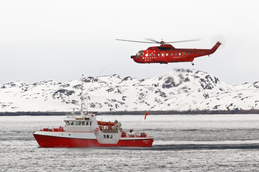 HOIST øvelse udfor kolonihavnen i Nuuk