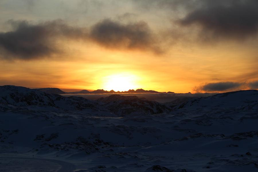 Smuk solopgang i Sisimiut d. 9. januar 2016