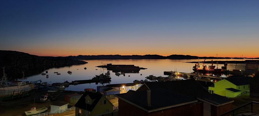 Smukke farver om natten i august. Aasiaat, 23. august 2020