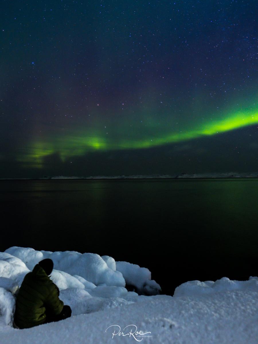Nordlys og stjernehimmel, Nuuk februar 2018