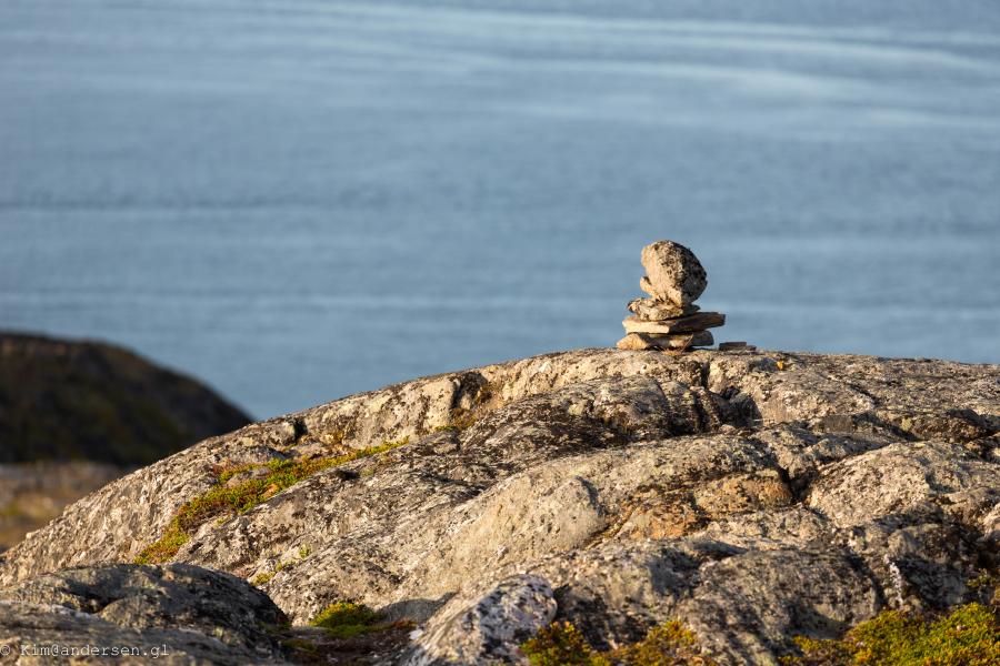 Stenvarde ser udover havet.