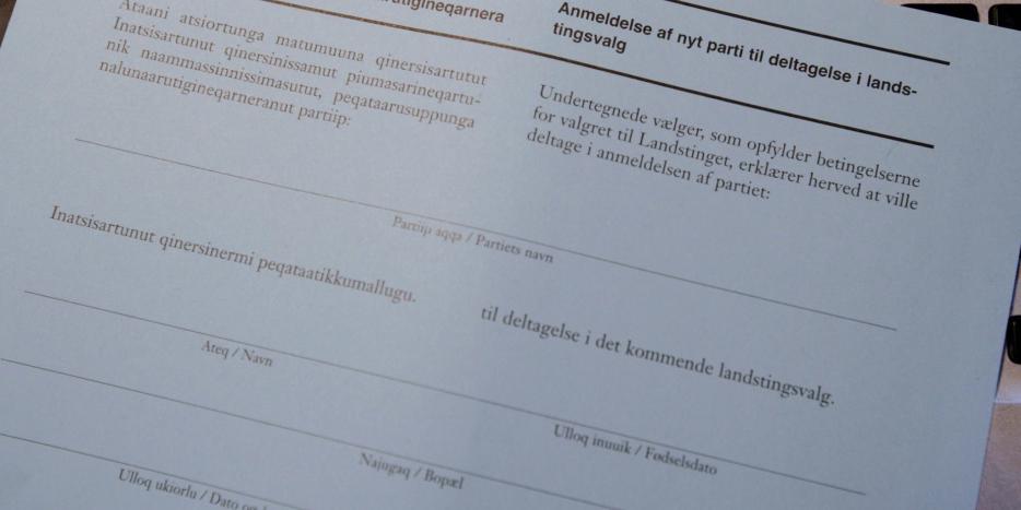 Inatsisartunut qinersinermi partiip peqataatinneqarnissaanut nalunaarutigineqarnera