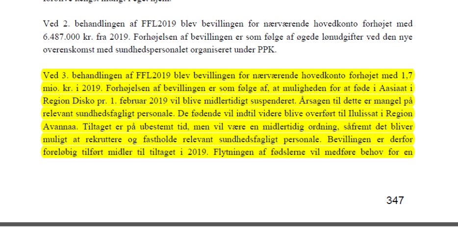 Finanslov 2019, Aasiaat